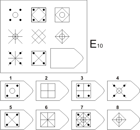 прогрессивные матрицы Равена, серия E, карточка 10